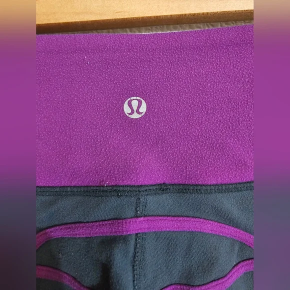 Lululemon Athletica Purple and Black Capris - Picture 4 of 6